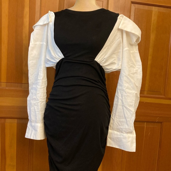 Two Tone Ruched Bodycon Dress - Picture 11 of 16